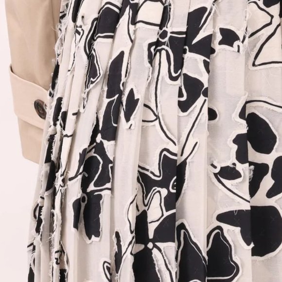 NWT Jason Wu Trench Coat with Jacquard Pleated Back size Large - Picture 4 of 11